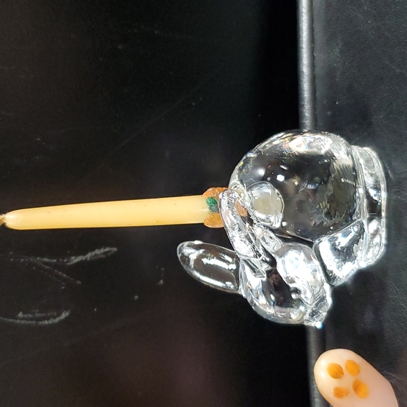 Handcrafted Bunny Candle and Crystal Bunny Candle Holder - Picture 3 of 4